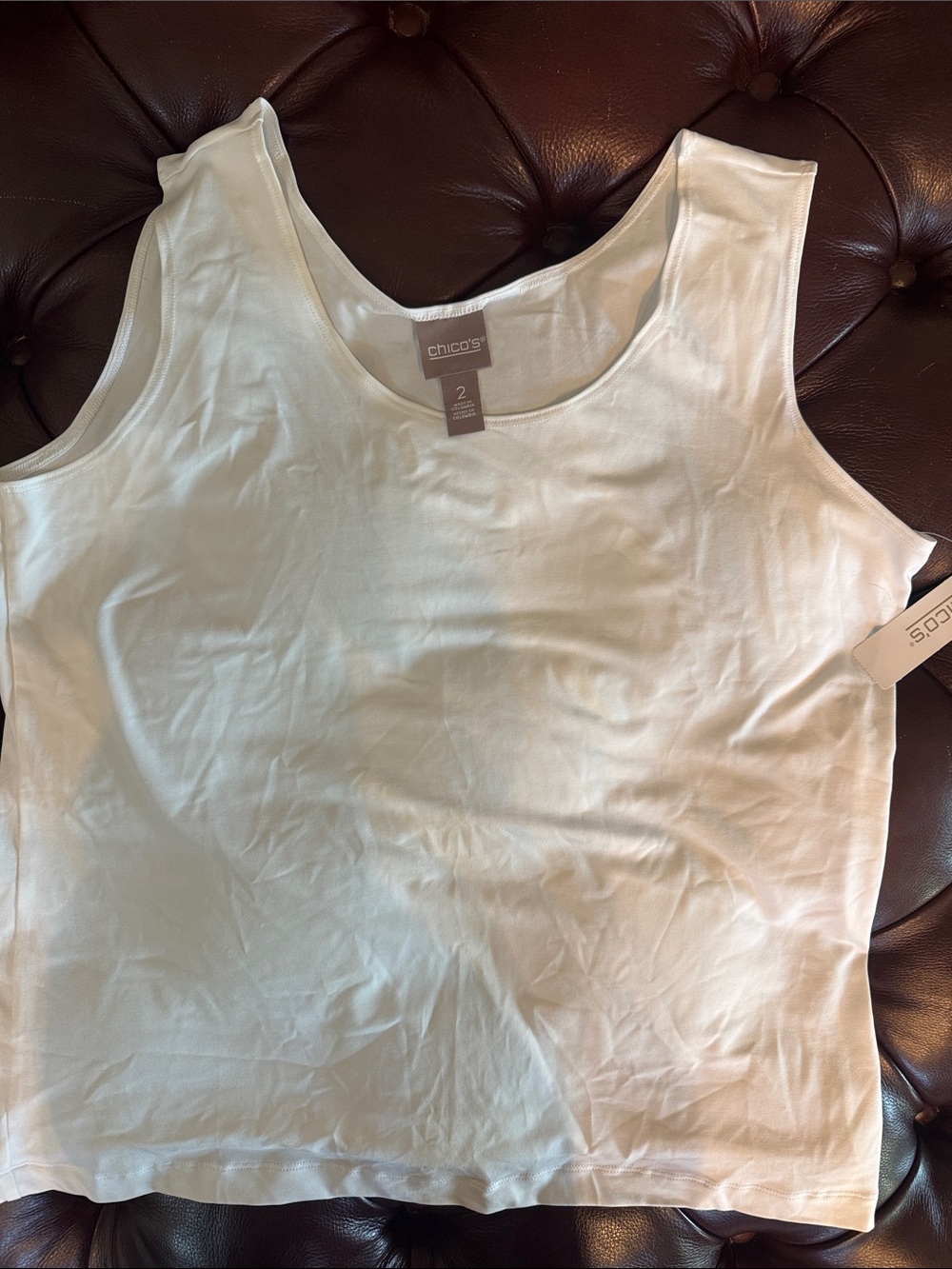 Chico's White Scoop Neck Tank